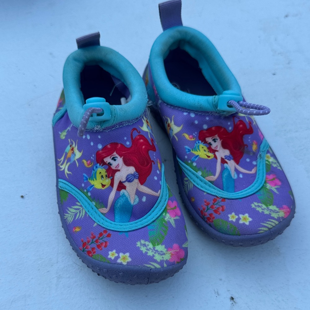 Disney Kids Water Shoes - Purple with Ariel and Flounder